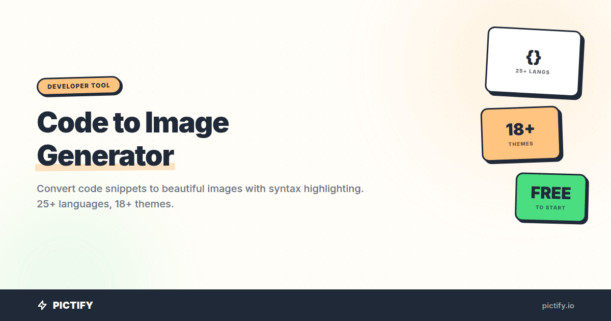 Code to Image — Beautiful Code Screenshots Free | Pictify